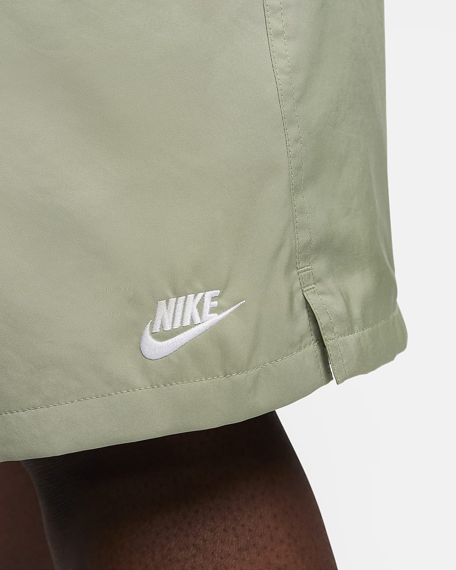 Nike Club Men s Woven Flow Shorts Oil Green White